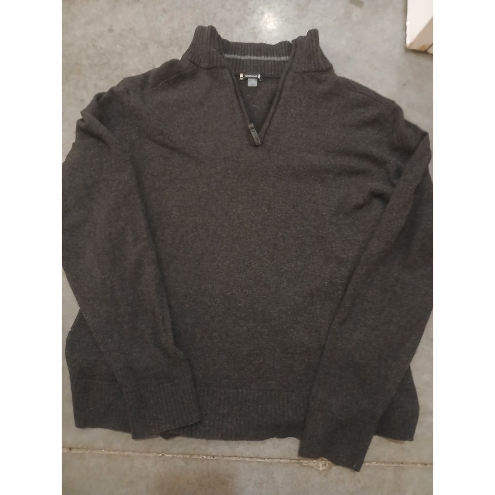 Smartwool Sweater Black Men's Sparwood 1/2 Zip Wool Blend Sz L